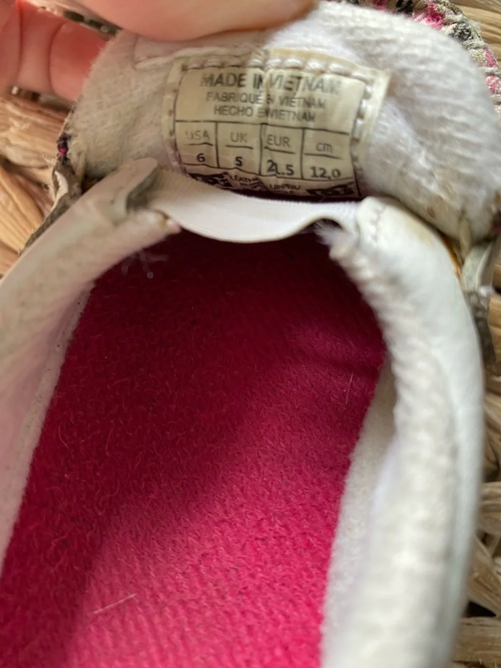 DC Kids White & Pink Plaid Slip-On Moccasins